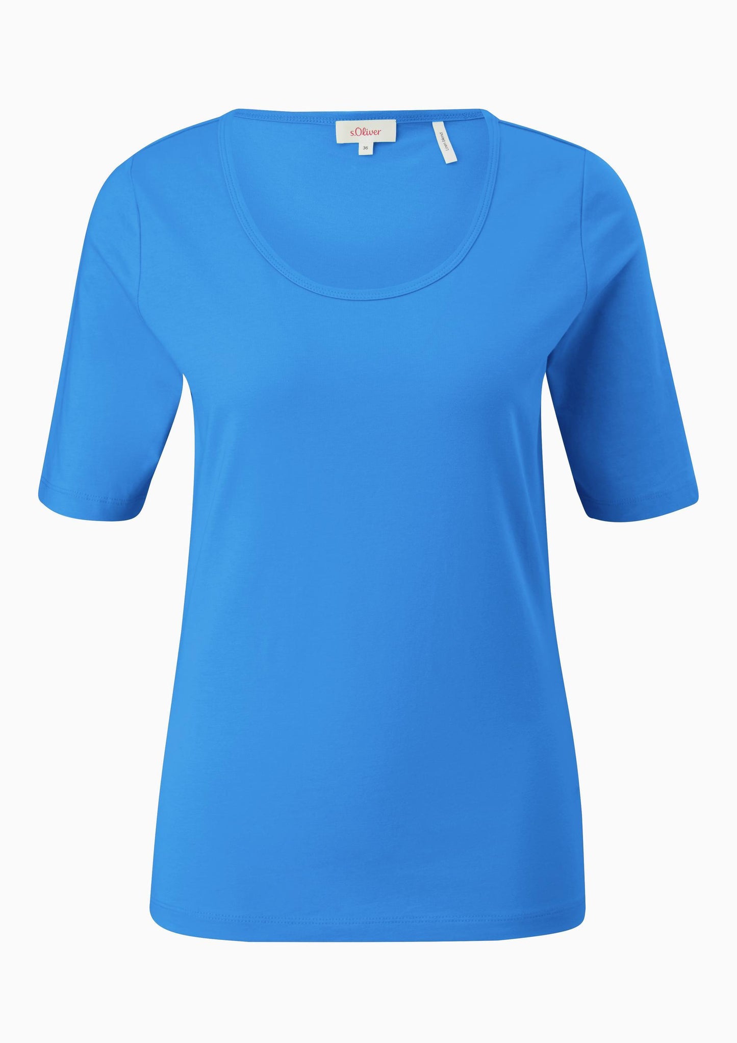 s.Oliver - Jersey-Shirt mit U-Ausschnitt - Farbe: royalblau