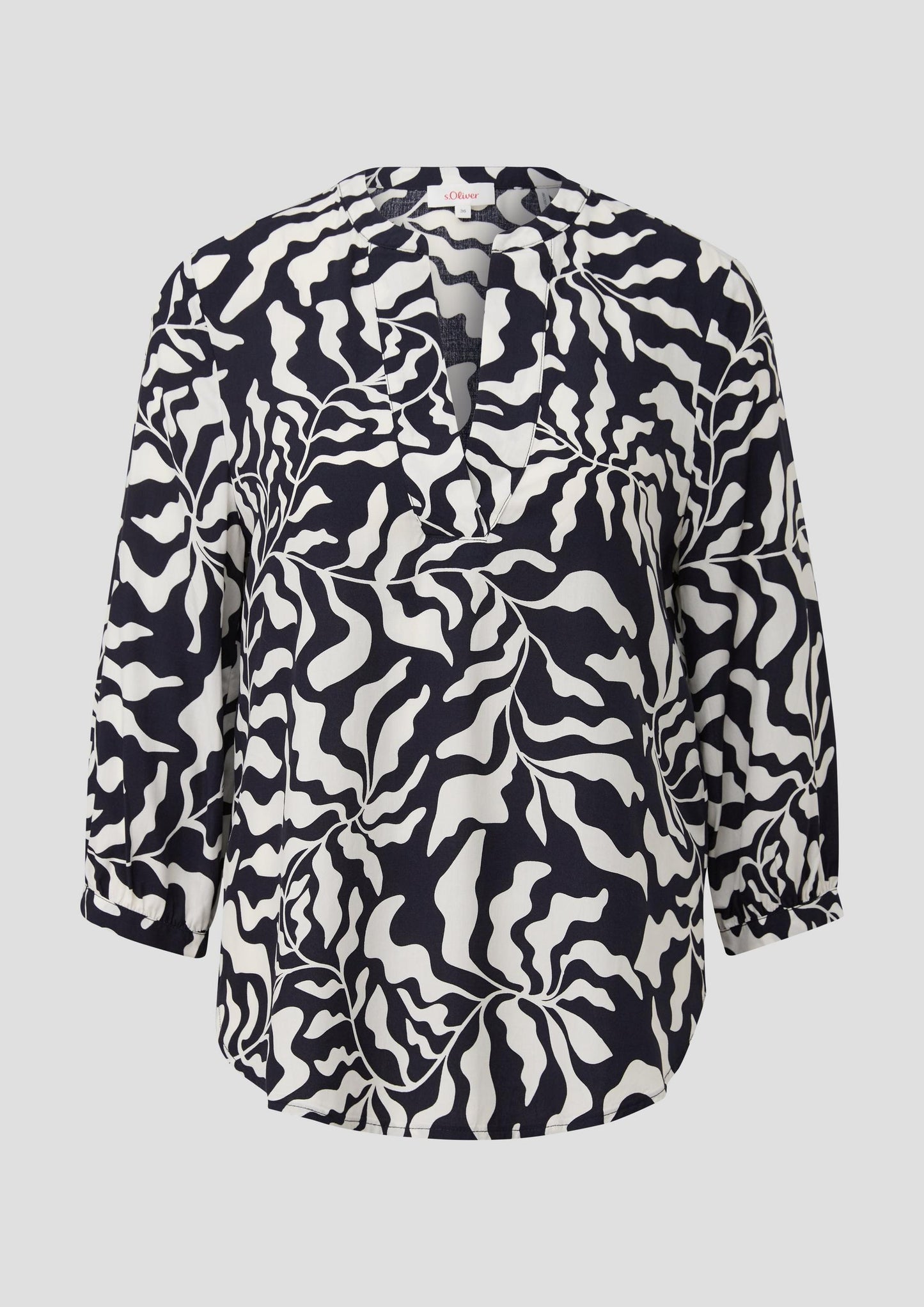 s.Oliver - Tunikabluse mit All-over-Print - Farbe: navy