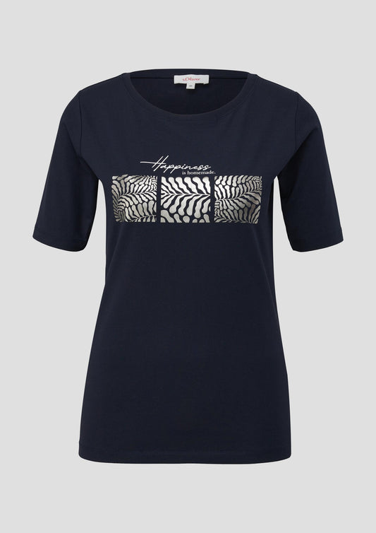 s.Oliver - T-Shirt mit Frontprint - Farbe: navy