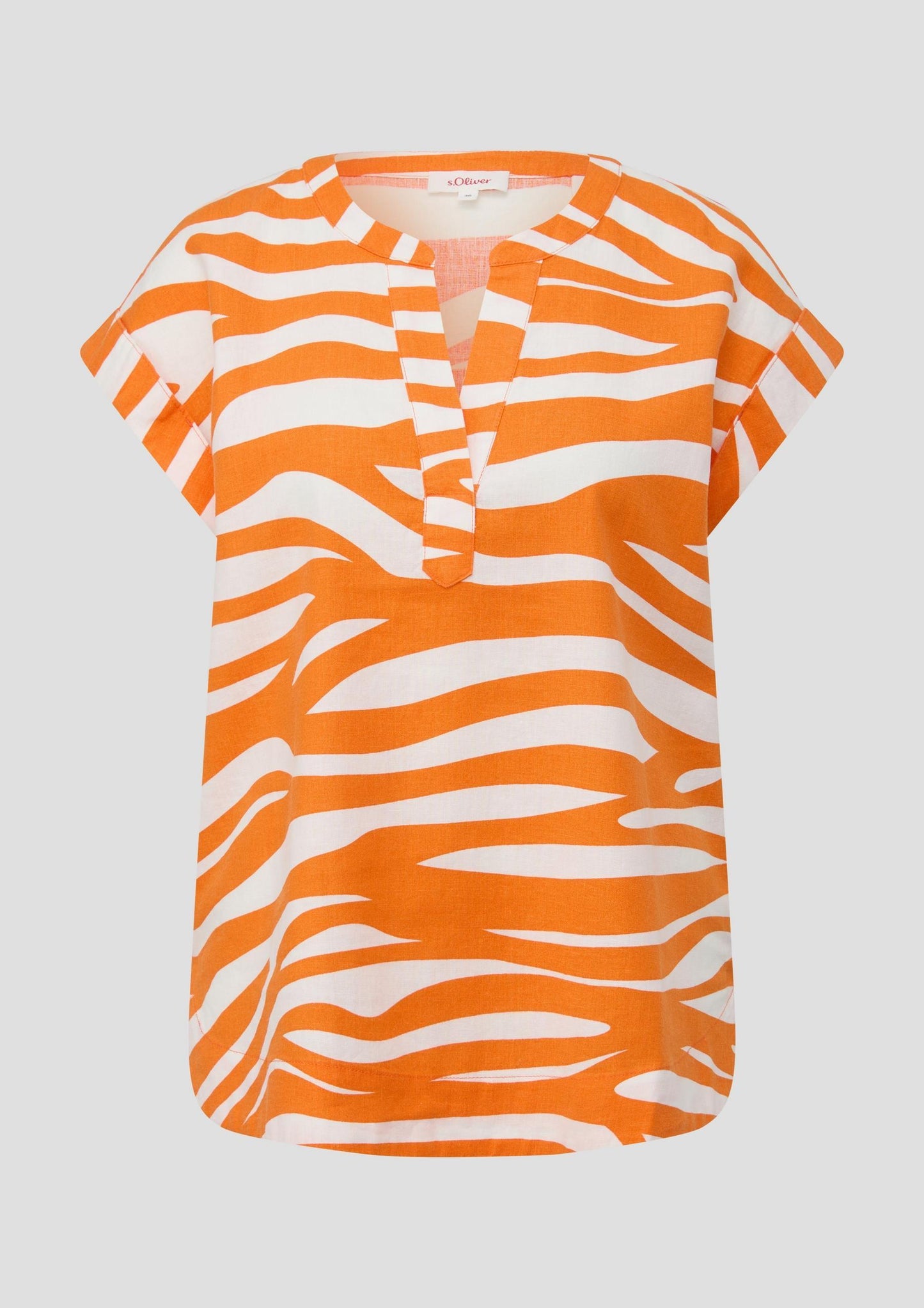 s.Oliver - Blusenshirt aus Leinenmix - Farbe: orange