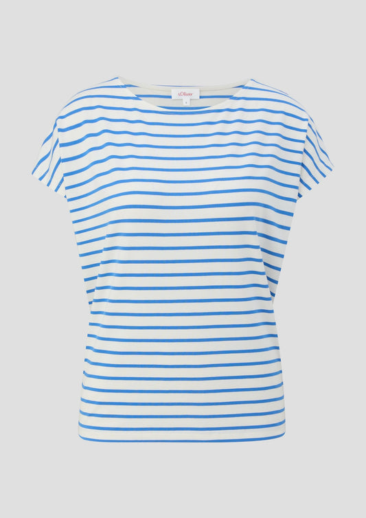 s.Oliver - Gestreiftes T-Shirt - Farbe: royalblau