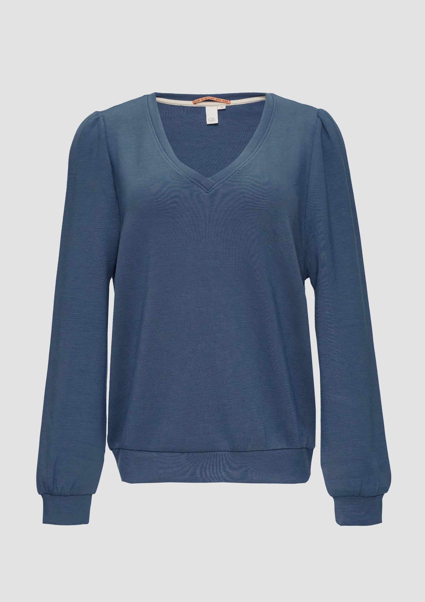 QS - Sweatshirt aus weicher Viskose-Ware - Farbe: blau