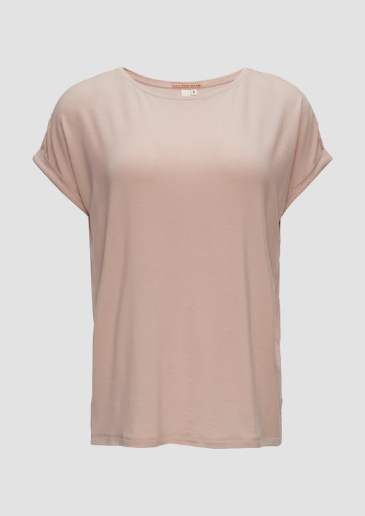 QS - Loose-Fit-Shirt im Lyocellmix - Farbe: perlmuttrosa