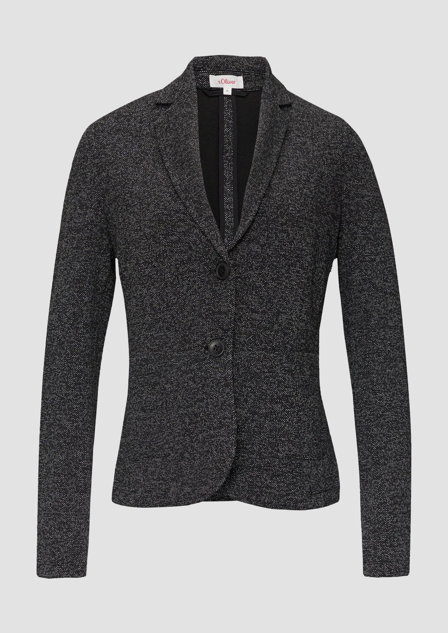 s.Oliver - Blazer mit meliertem Muster im Slim Fit - Farbe: schwarz