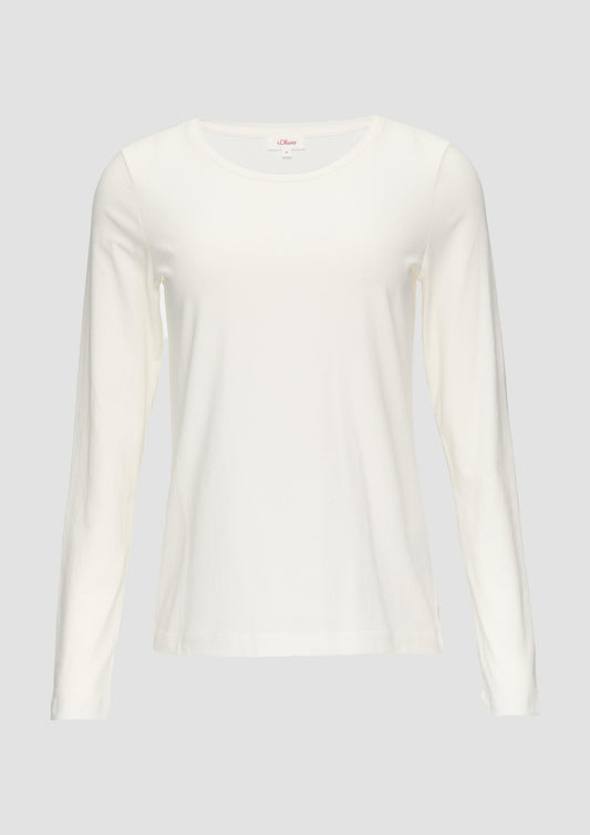 s.Oliver - Longsleeve im Slim Fit - Farbe: ecru