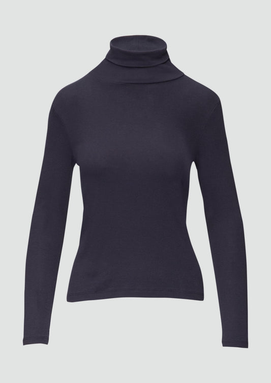 s.Oliver - Elastisches Langarmshirt mit Rollkragen - Farbe: navy