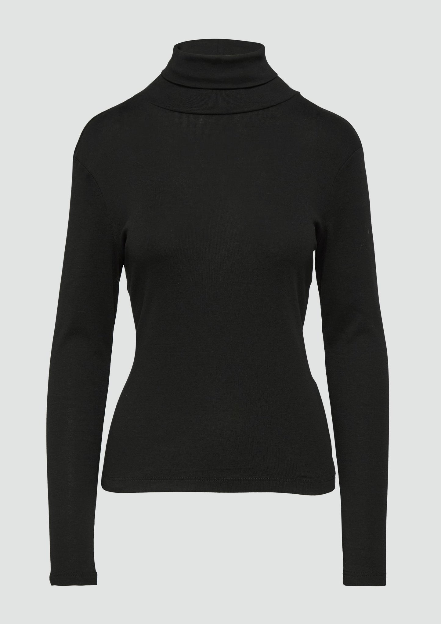 s.Oliver - Elastisches Langarmshirt mit Rollkragen - Farbe: schwarz