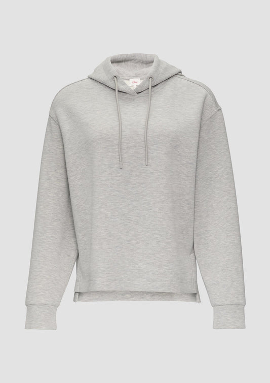 s.Oliver - Hoodie aus Scuba im Relaxed Fit - Farbe: grau meliert