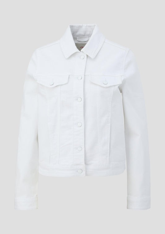 s.Oliver - Kurze Jeansjacke mit angedeuteten Brusttaschen - Farbe: weiß