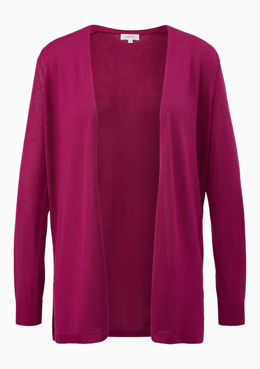 s.Oliver - Feinstrick-Cardigan aus reiner Viskose - Farbe: burgund