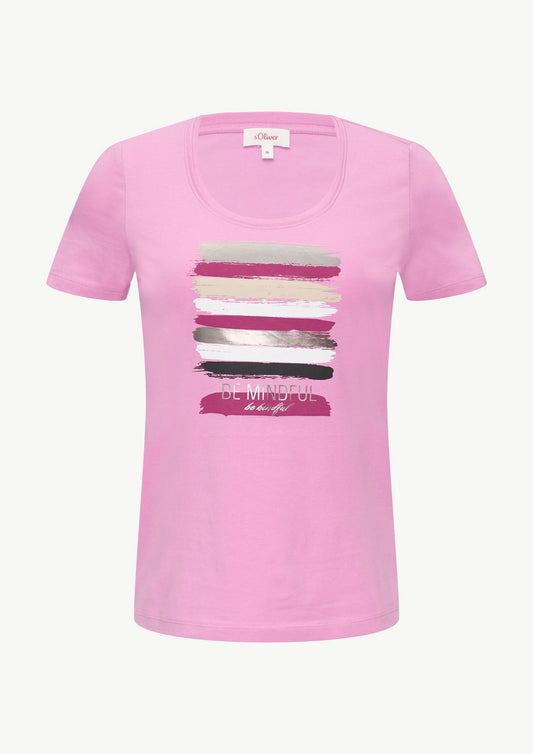s.Oliver - T-Shirt mit Schriftprint - Farbe: pink