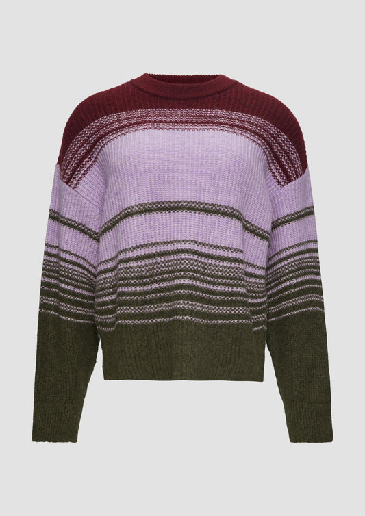 s.Oliver - Gestreifter Strickpullover im Relaxed Fit - Farbe: olivgrün