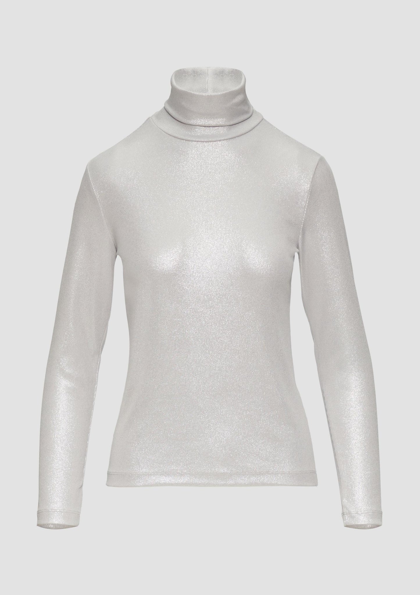 s.Oliver - Langarmshirt mit Silber-Coating im Slim Fit - Farbe: silber