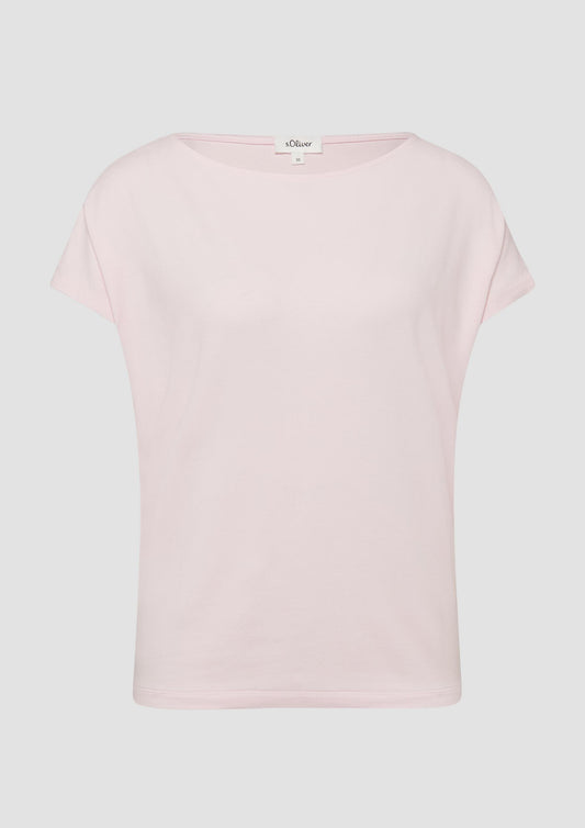 s.Oliver - Fließendes Jersey-Shirt mit überschnittenen Schultern - Farbe: Zartrosa