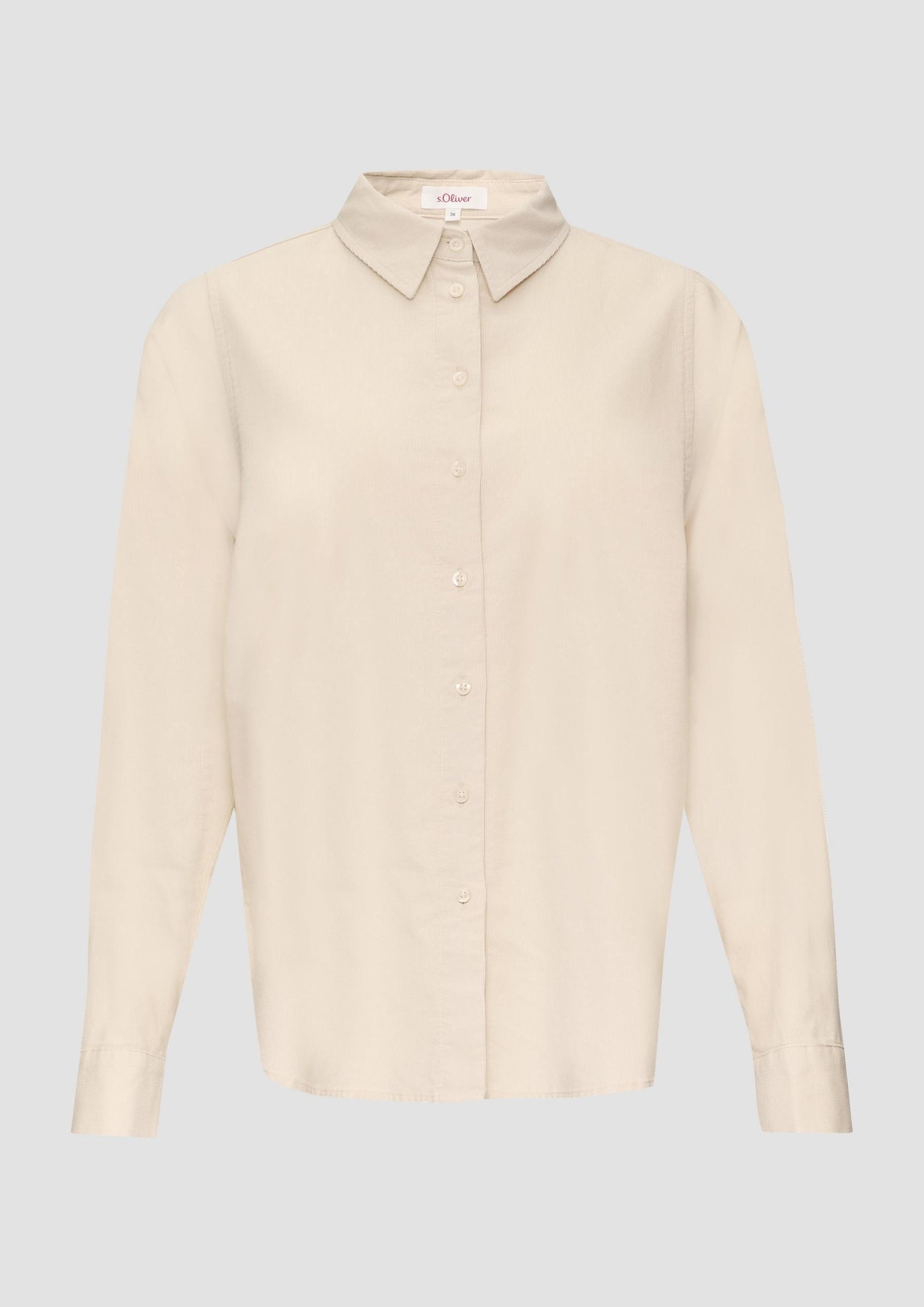 s.Oliver - Cordbluse im Relaxed Fit mit Naht-Details - Farbe: beige