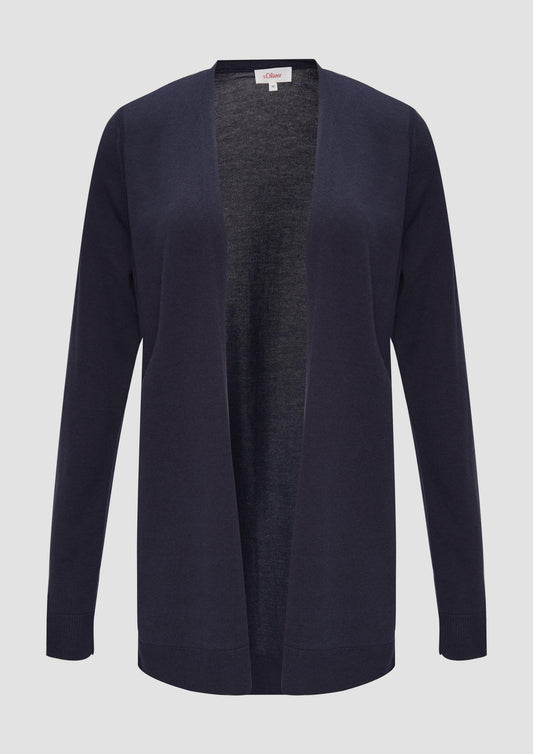 s.Oliver - Cardigan aus Viskose-Baumwollmix - Farbe: navy