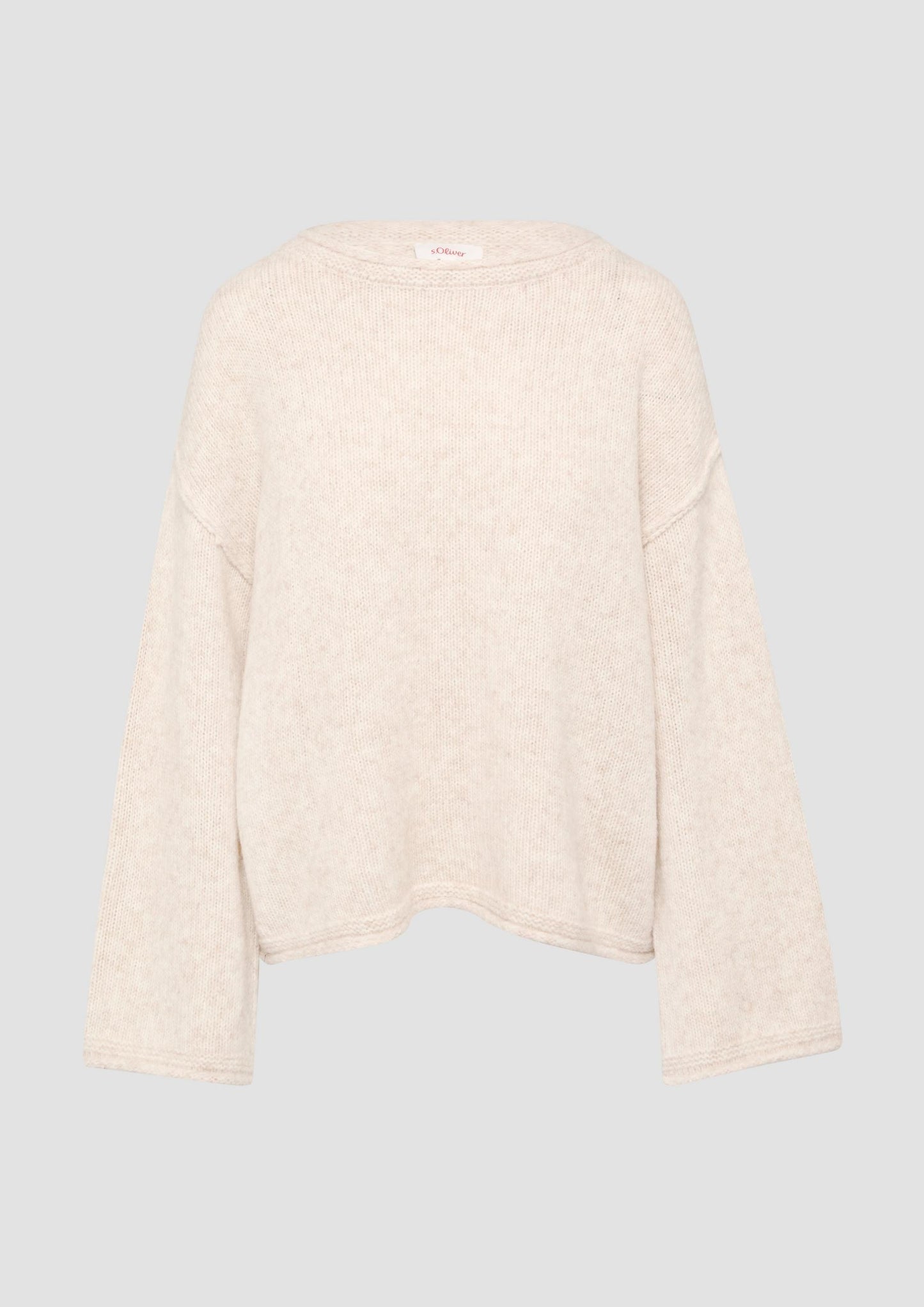 s.Oliver - Strickpullover mit weiten Ärmeln im Relaxed Fit - Farbe: beige