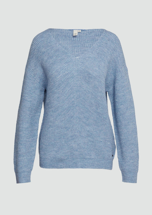 Weicher Pullover mit Rippstruktur - Farbe: himmelblau