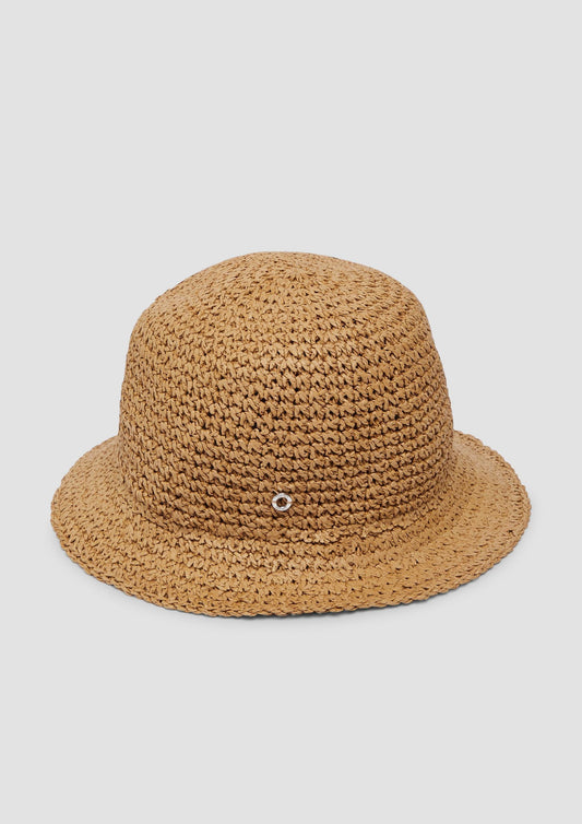 s.Oliver - Hut aus Raffia mit Logo-Ring - Farbe: sandstein