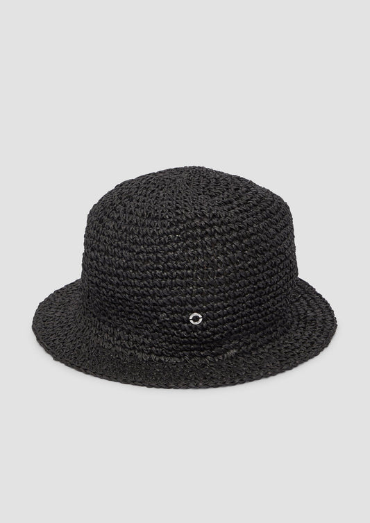 s.Oliver - Hut aus Raffia mit Logo-Ring - Farbe: schwarz