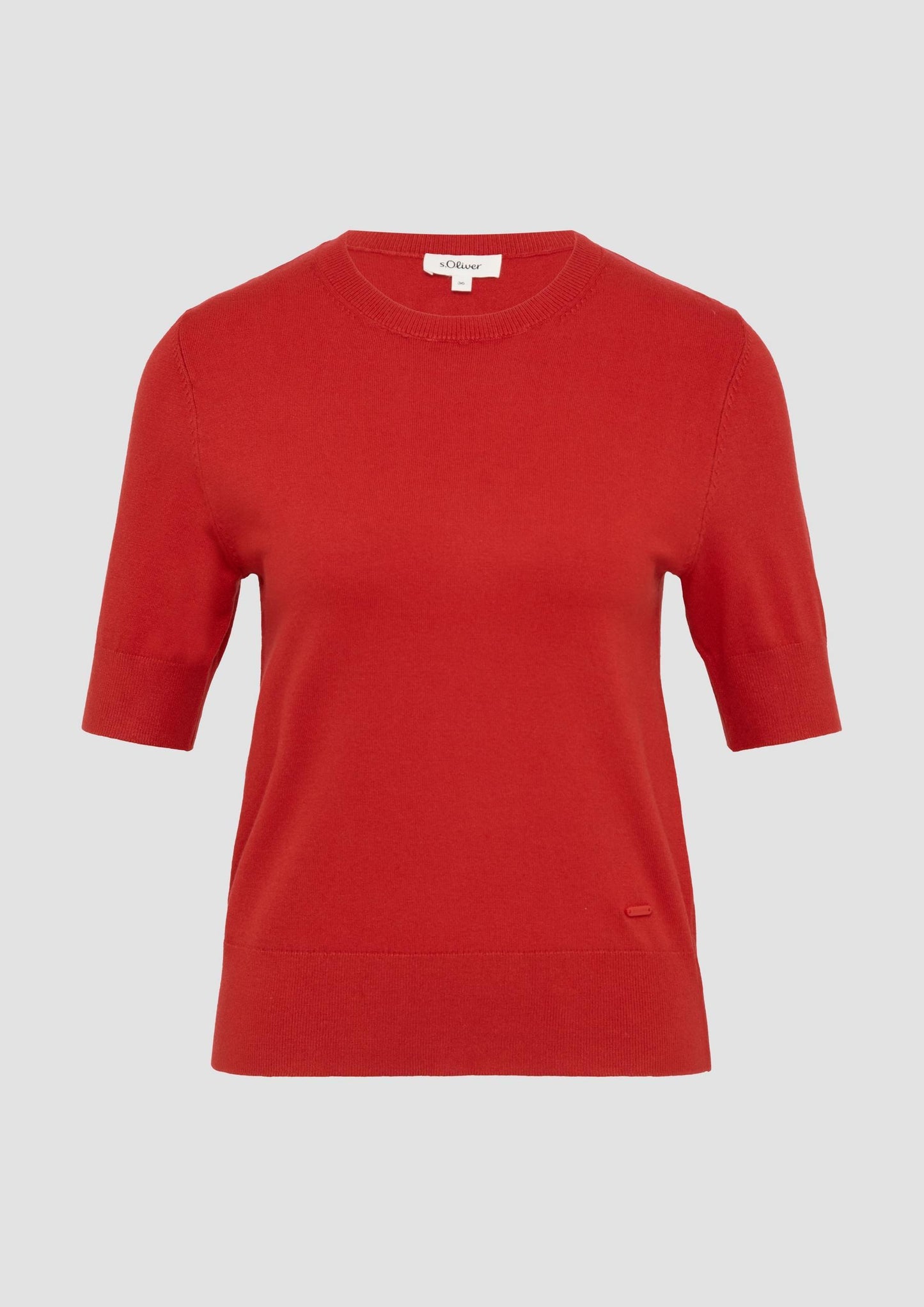 s.Oliver - Kurzärmeliger Strickpullover aus Viskosemix - Farbe: rot