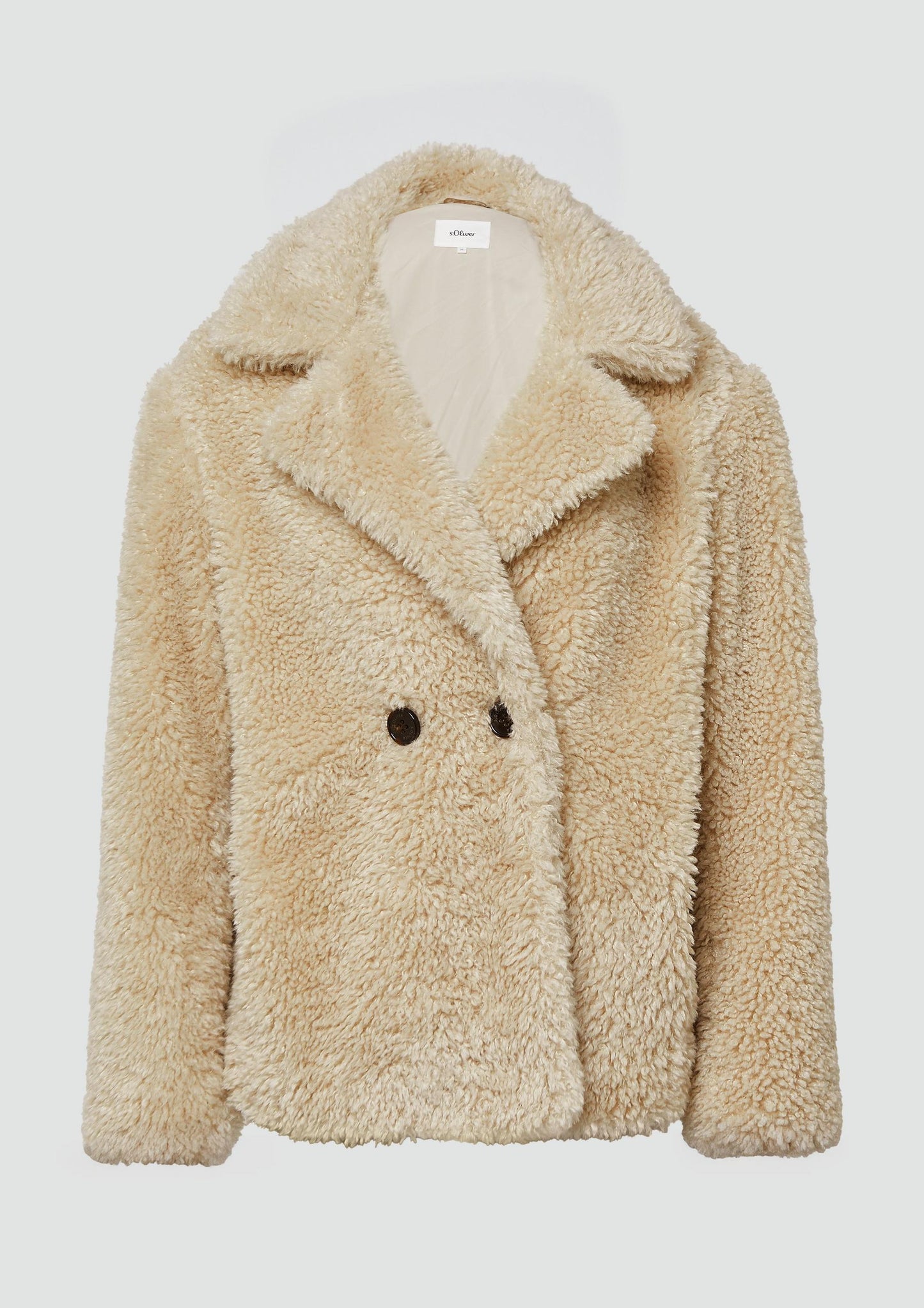 s.Oliver - Teddy-Jacke mit Eingrifftaschen - Farbe: Sandstein