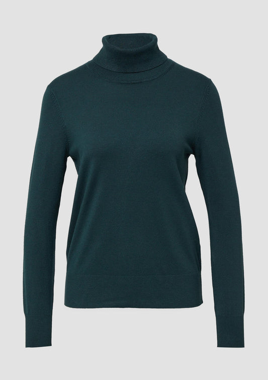 s.Oliver - Feinstrickpullover aus Viskosemix mit Rollkragen - Farbe: Petrol