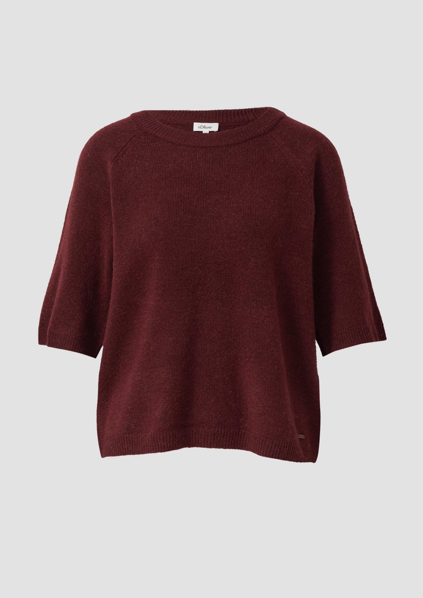 s.Oliver - Kurzarmpullover aus Alpakamix - Farbe: Bordeaux