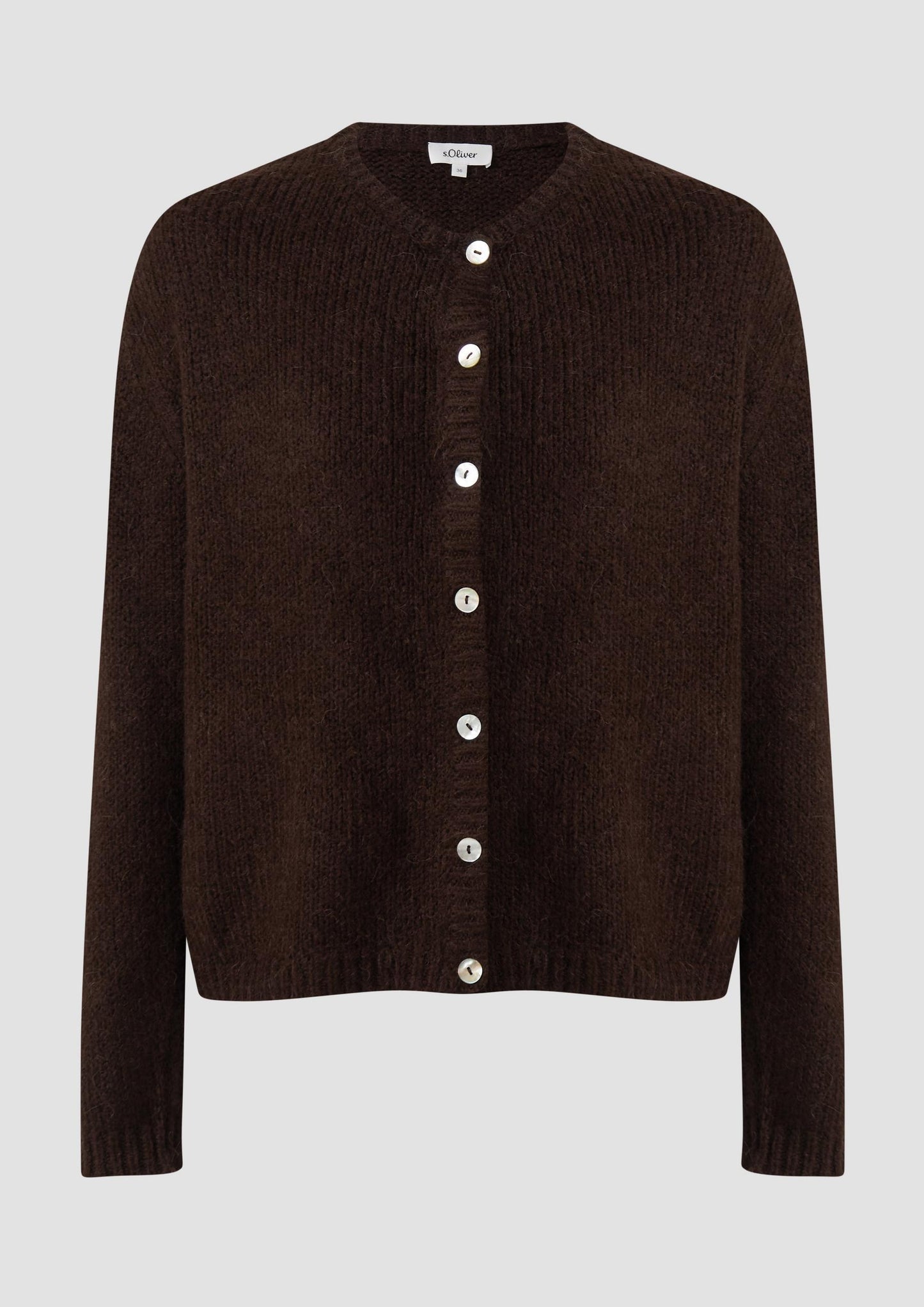 s.Oliver - Cardigan aus Alpakamix - Farbe: Dunkelbraun