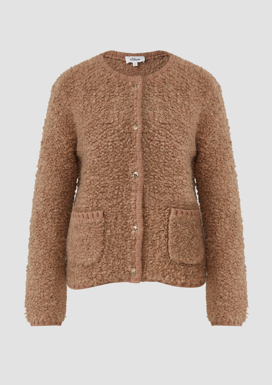 s.Oliver - Strickjacke im Relaxed Fit aus Alpakamix - Farbe: Sandstein
