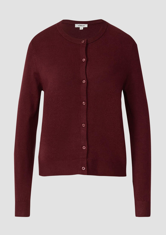 s.Oliver - Feinstrickcardigan aus Viskosemix - Farbe: bordeaux
