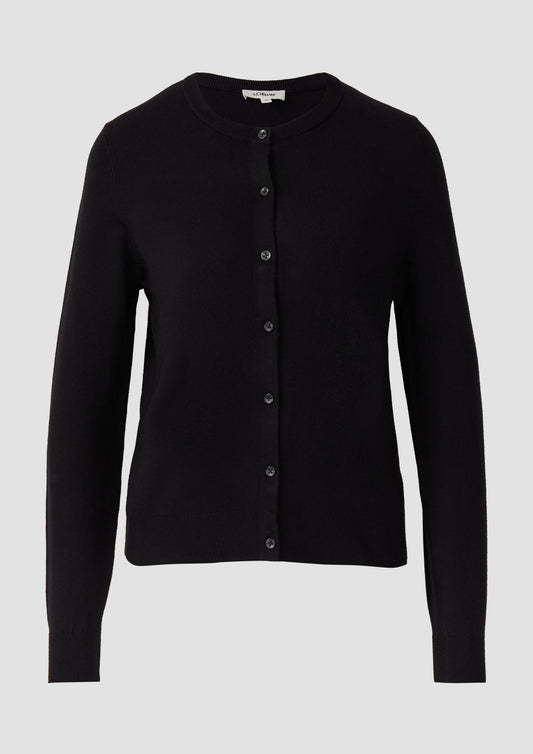 s.Oliver - Feinstrickcardigan aus Viskosemix - Farbe: schwarz