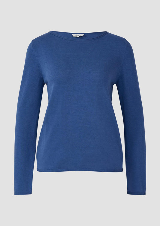 s.Oliver - Weicher Feinstrickpullover mit Rollkanten - Farbe: Royalblau