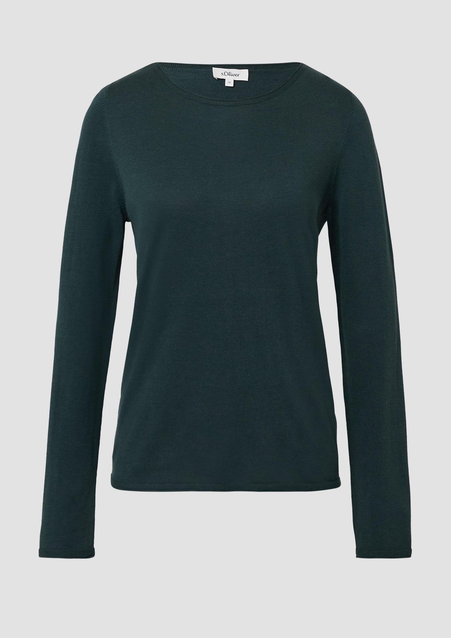 s.Oliver - Weicher Feinstrickpullover mit Rollkanten - Farbe: Petrol