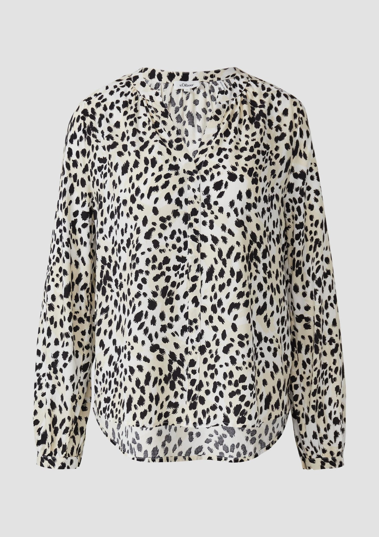 s.Oliver - Tunikabluse aus Viskosemix mit All-over-Print - Farbe: Ecru