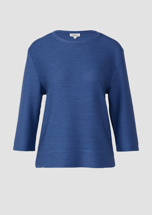s.Oliver - Leichtes Sweatshirt mit Struktur - Farbe: Royalblau