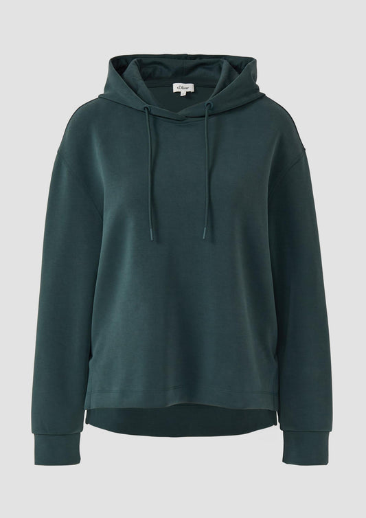 Scuba-Hoodie mit Seitenschlitzen - Grün
