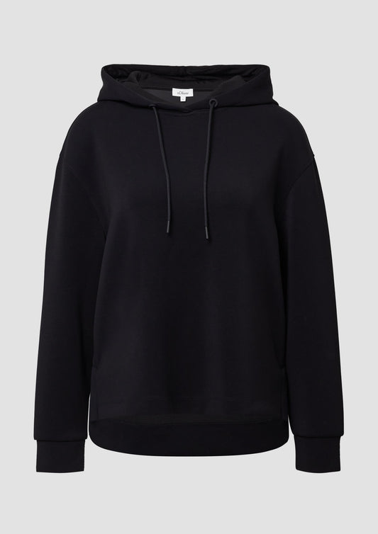 Scuba-Hoodie mit Seitenschlitzen - Schwarz