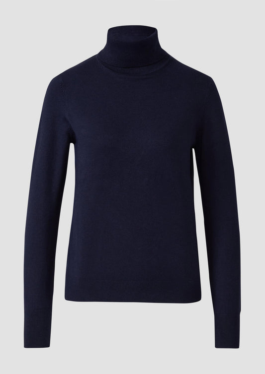 s.Oliver - Rollkragenpullover aus Viskosemix - Farbe: Navy