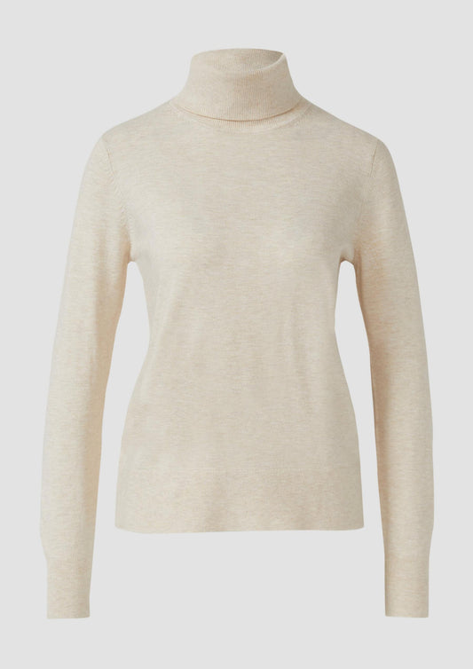 s.Oliver - Rollkragenpullover aus Viskosemix - Farbe: Beige