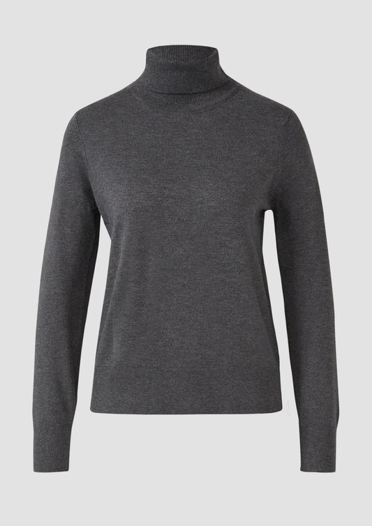 s.Oliver - Rollkragenpullover aus Viskosemix - Farbe: Graphit