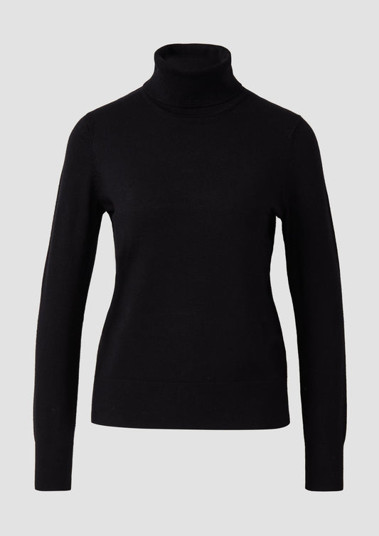 s.Oliver - Rollkragenpullover aus Viskosemix - Farbe: Schwarz