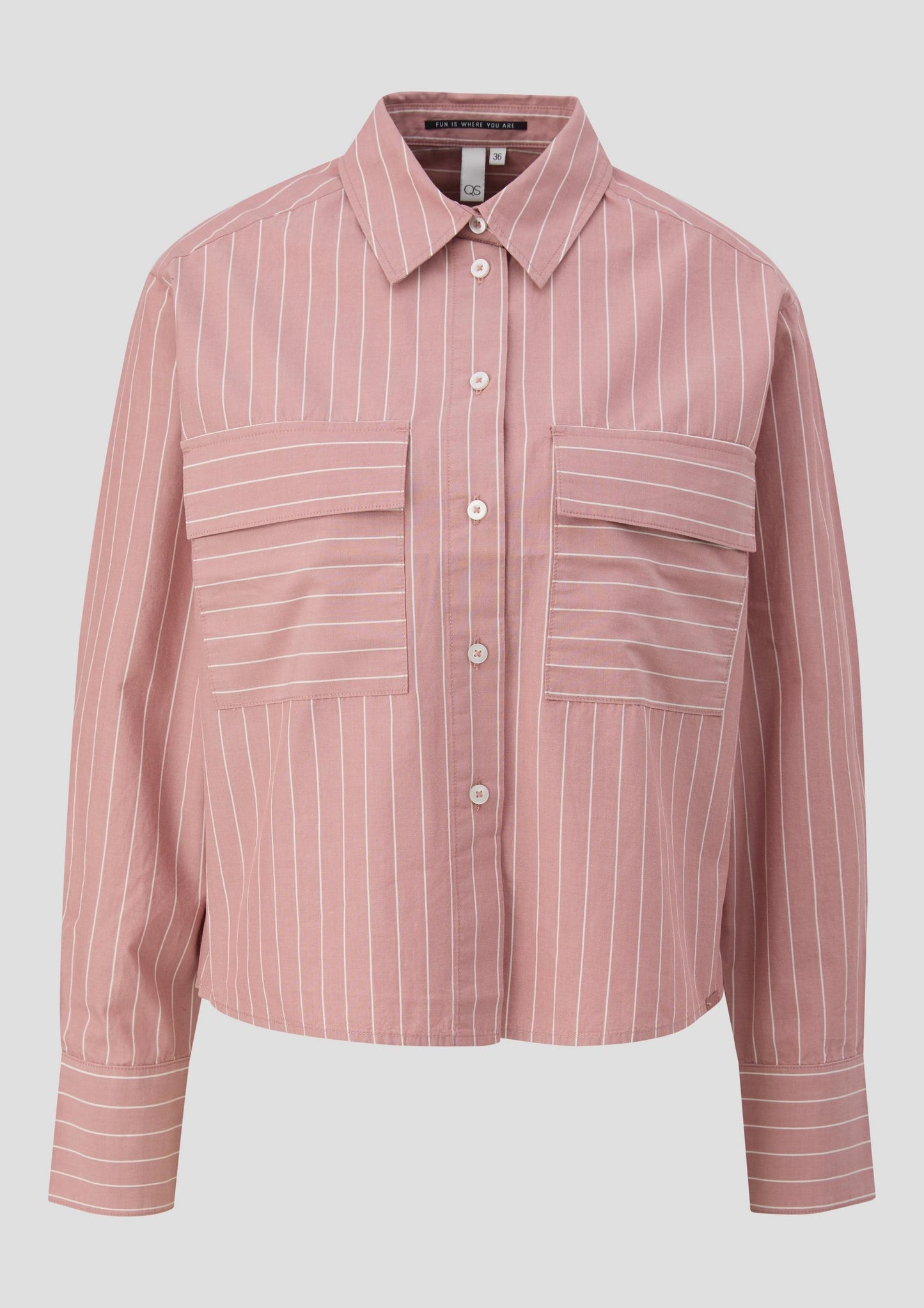 QS - Verkürzte Bluse im Loose Fit - Farbe: Altrosa