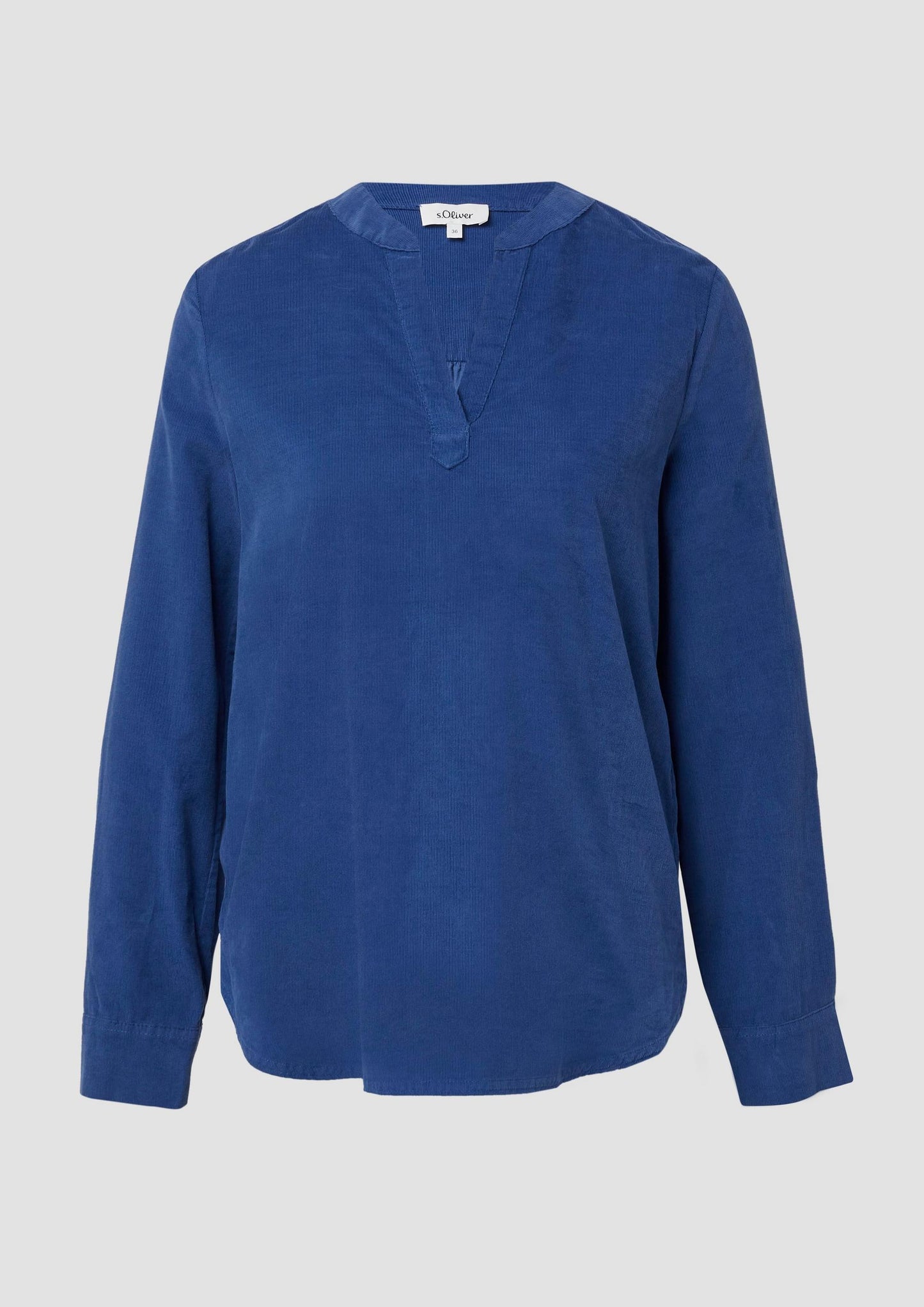 s.Oliver - Feincord-Bluse mit Turn-up und Raffung am Rücken - Farbe: Royalblau