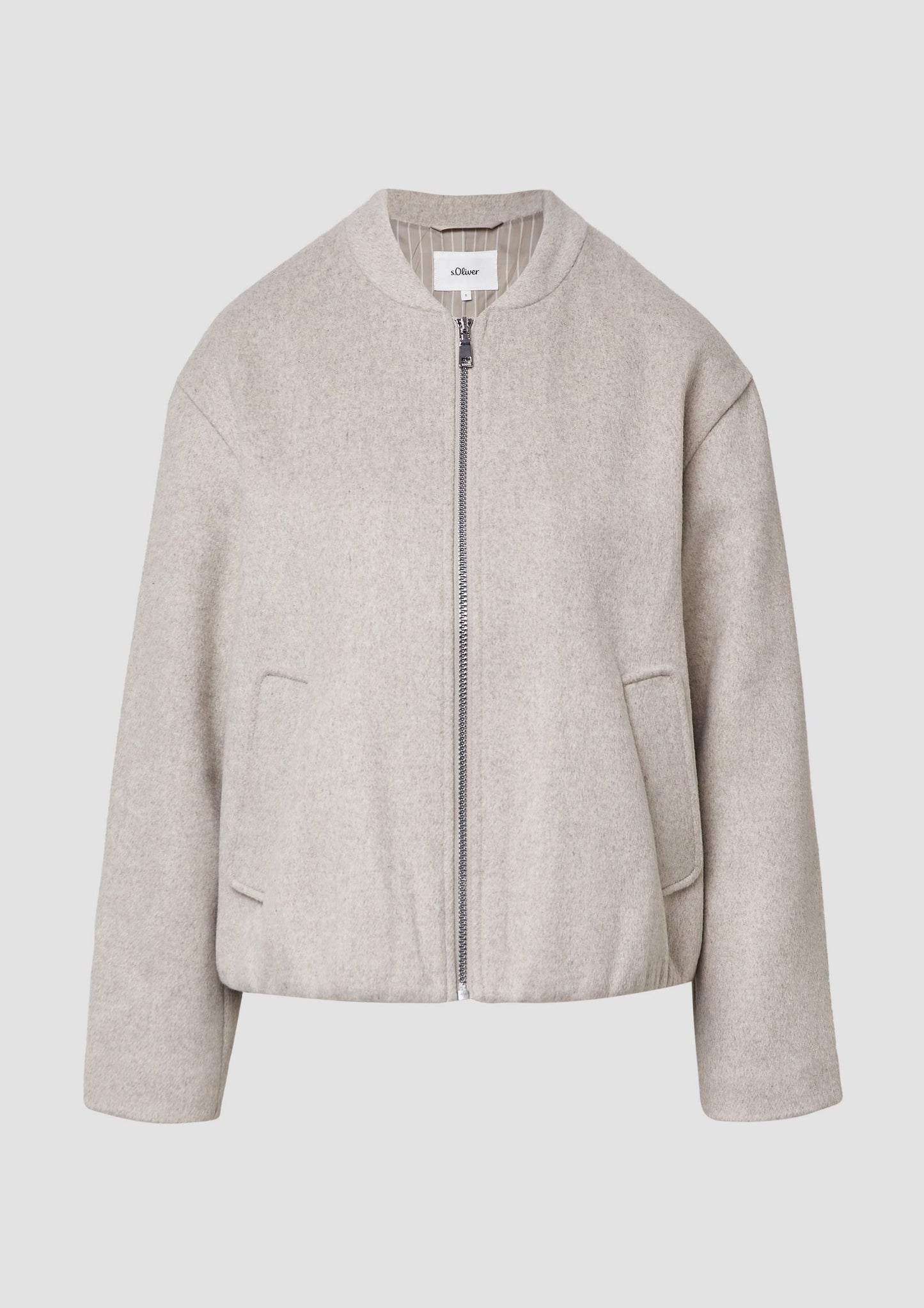 s.Oliver - Wollmix-Blouson mit gerafftem Saum - Farbe: beige