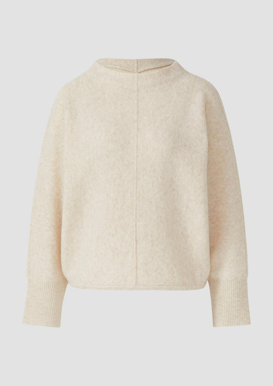s.Oliver - Strickpullover mit Stehkragen und Fledermausärmeln - Farbe: Beige
