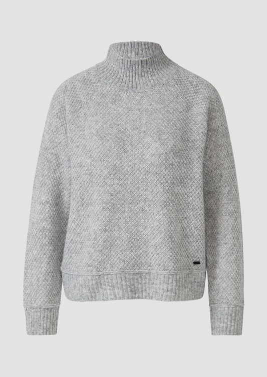 s.Oliver - Weicher Wollmix-Strickpullover mit Stehkragen - Farbe: Graphit