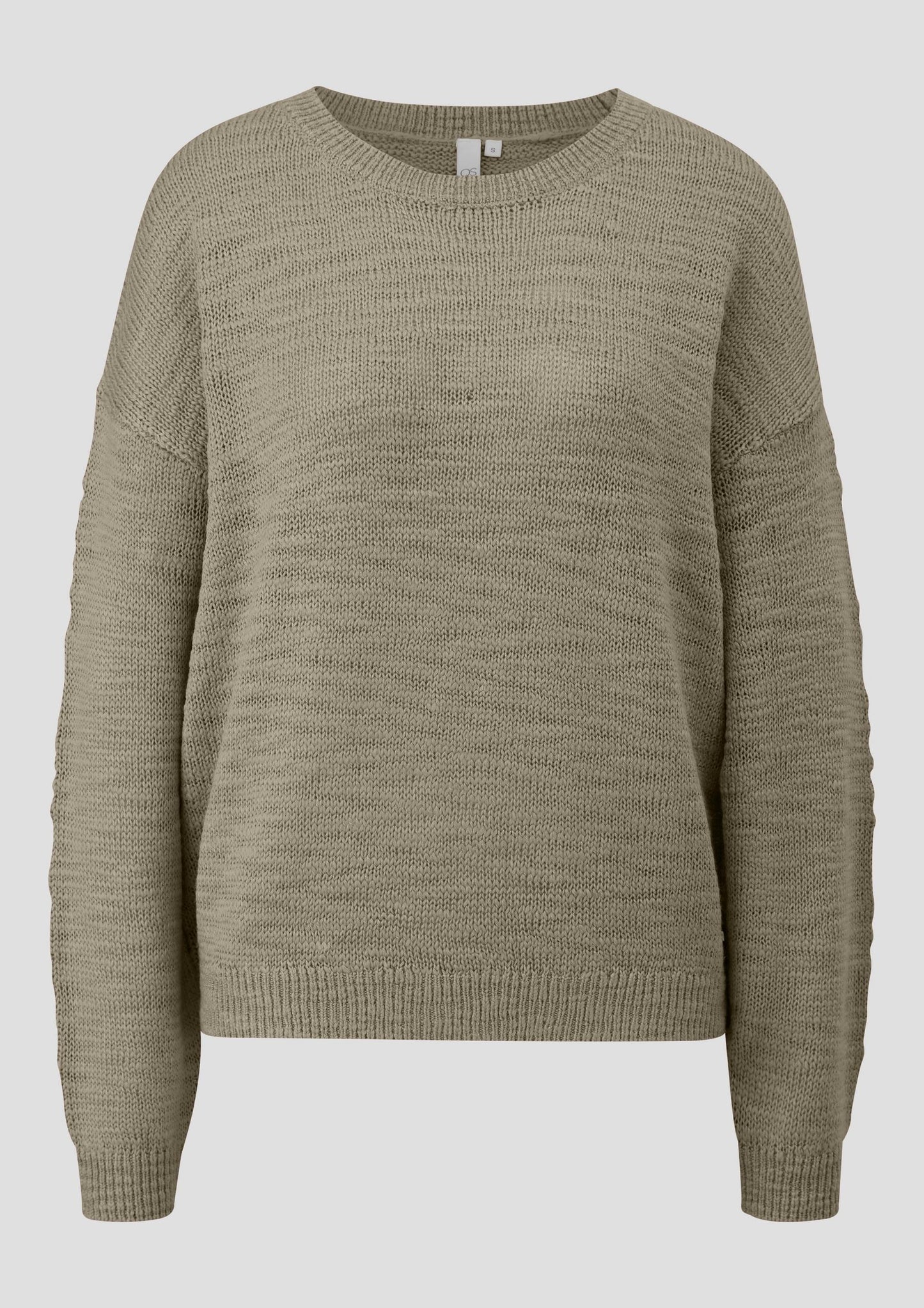 QS - Strickpullover mit Strukturmuster - Farbe: Tannengruen