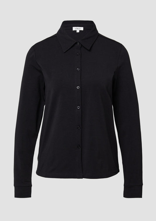 s.Oliver - Elastische Jerseybluse - Farbe: Schwarz