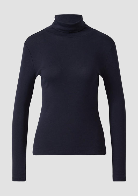 s.Oliver - Longsleeve im Slim Fit mit Rollkragen - Farbe: Navy